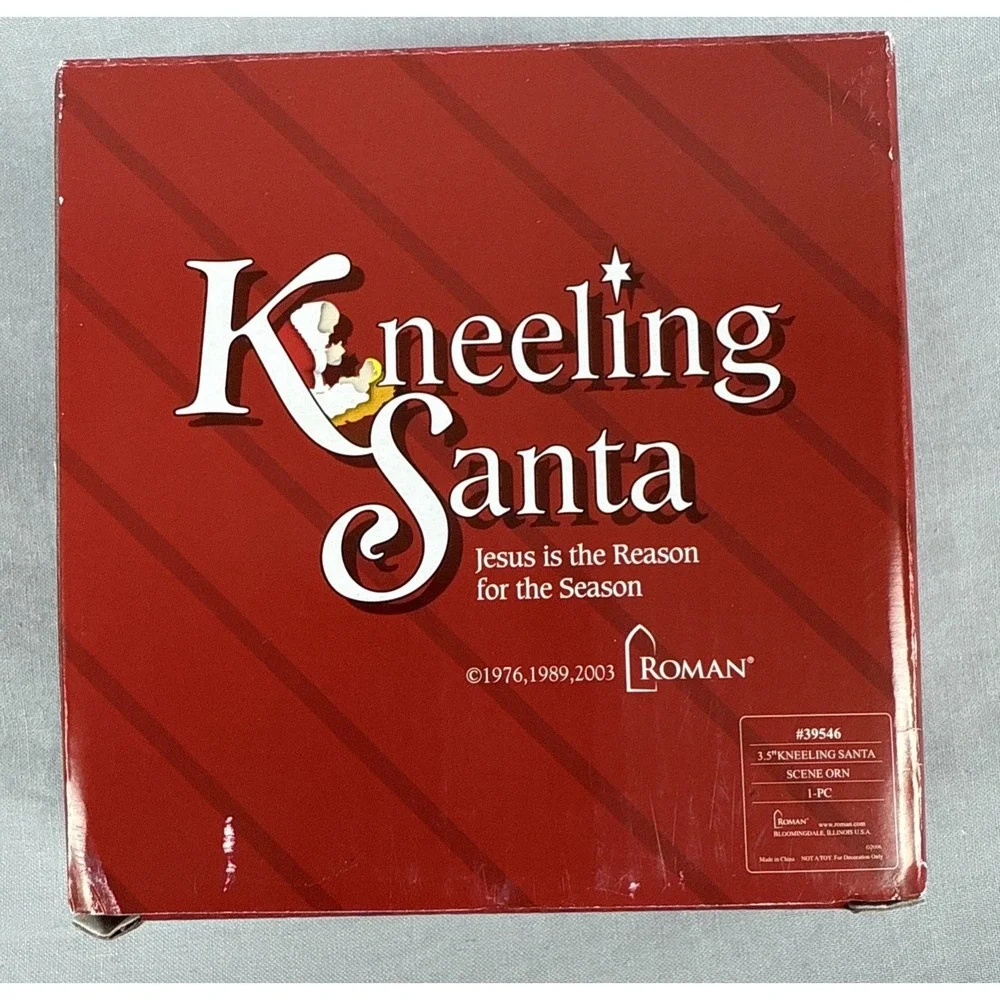 Vtg Roman Kneeling Santa Resin 1983 RP Gauer‎ Excellent